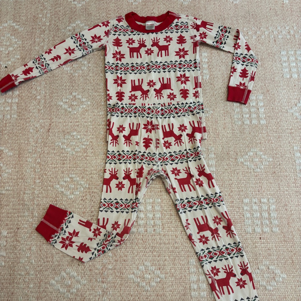 Hanna Andersson Reindeer Pajama Set, Sz 5